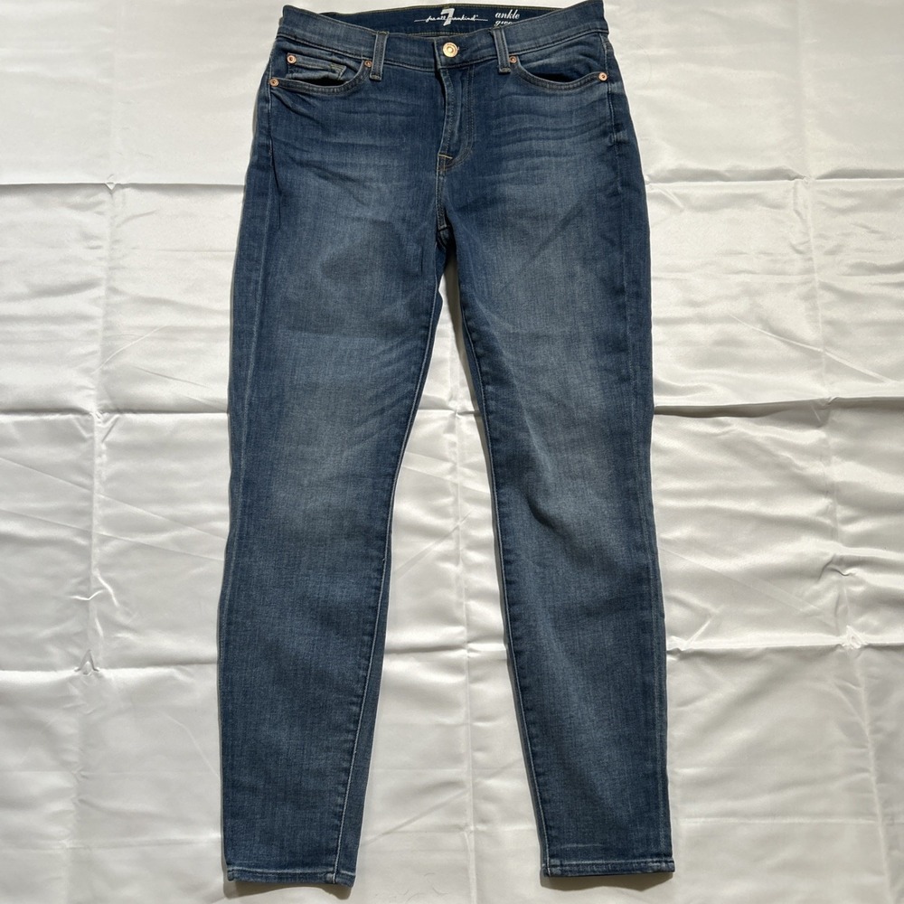 7 For All Mankind Jeans Women's 29‎ Ankle Gwenevere Skinny Medium Wash Stretch